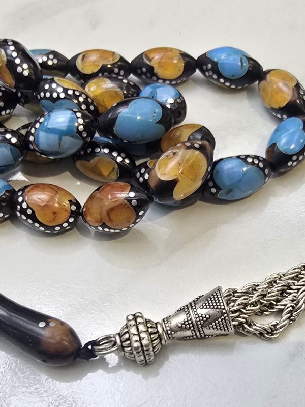 مسباح كوك مطعم بالفضة و الكهرمان و الفيروز CO3