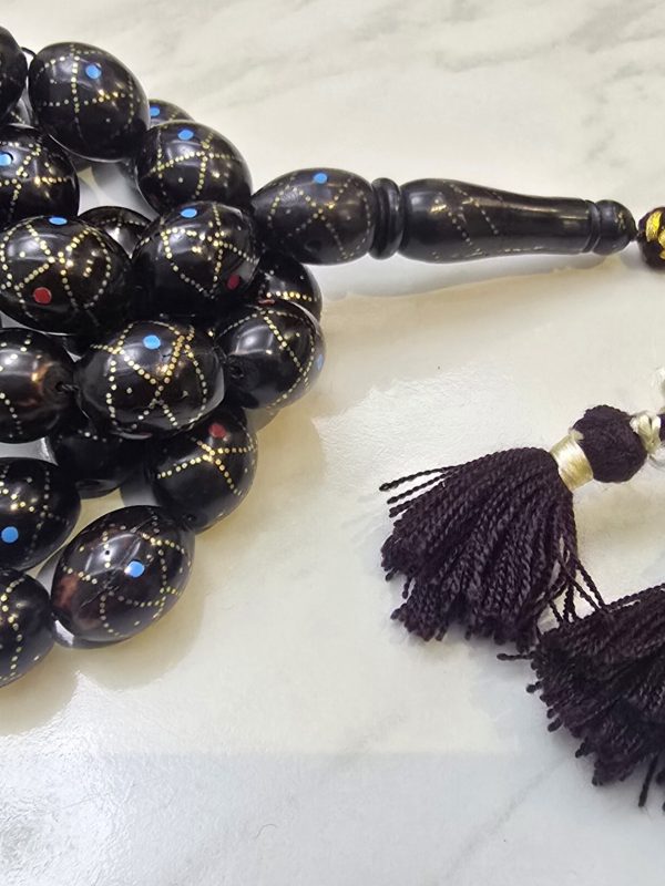 مسباح يسر مطعم بالمرجان و الفيروز و الفضة حجم كبيرYU5